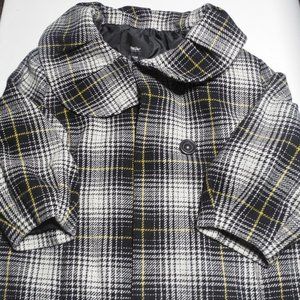 Mossimo 24W/26W Black/ White Plaid Crop Coat